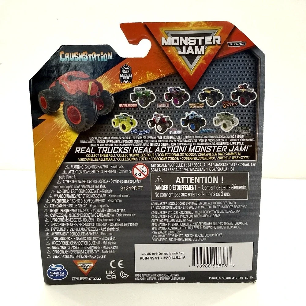 New Spin Master Monster Jam Crushstation Truck 1:64 Lobster Metal Die Cast Toy